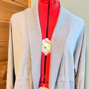 Banana Republic Open Front Cardigan Sweatshirt Gray Relaxed Lounge Shawl Neck M